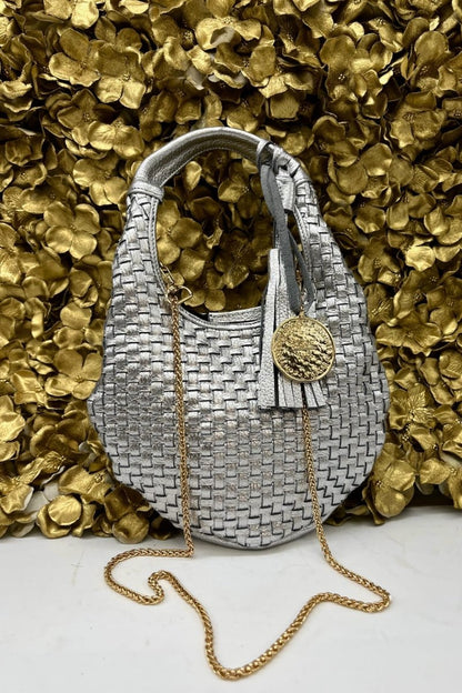 Hobo Bag Petit Tejida - Plata - Carolina Crowley Collection