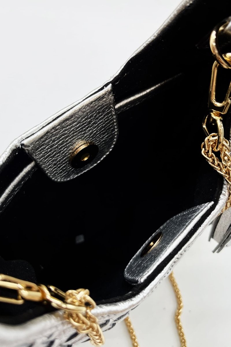 Hobo Bag Petit Tejida - Plata - Carolina Crowley Collection