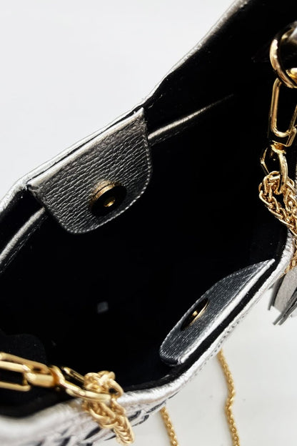 Hobo Bag Petit Tejida - Plata - Carolina Crowley Collection