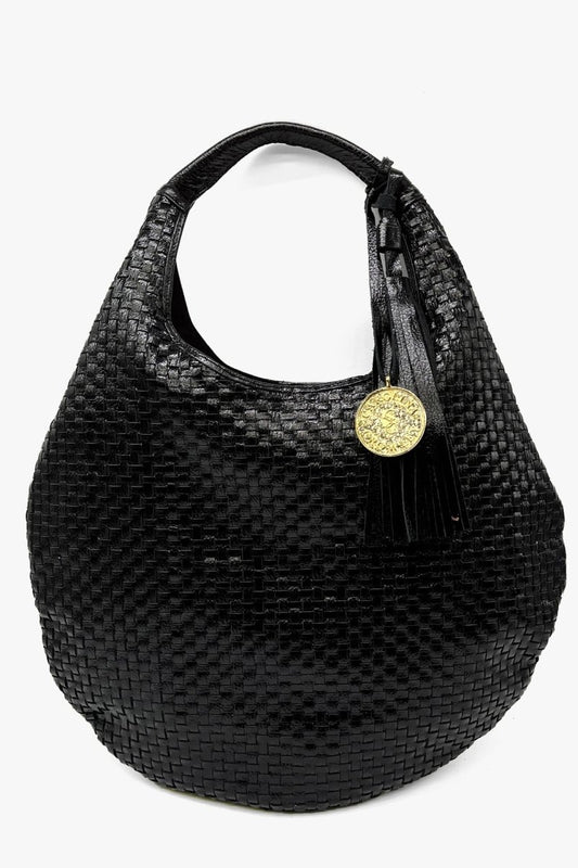 Hobo Bag Tejido - Negro - Carolina Crowley Collection