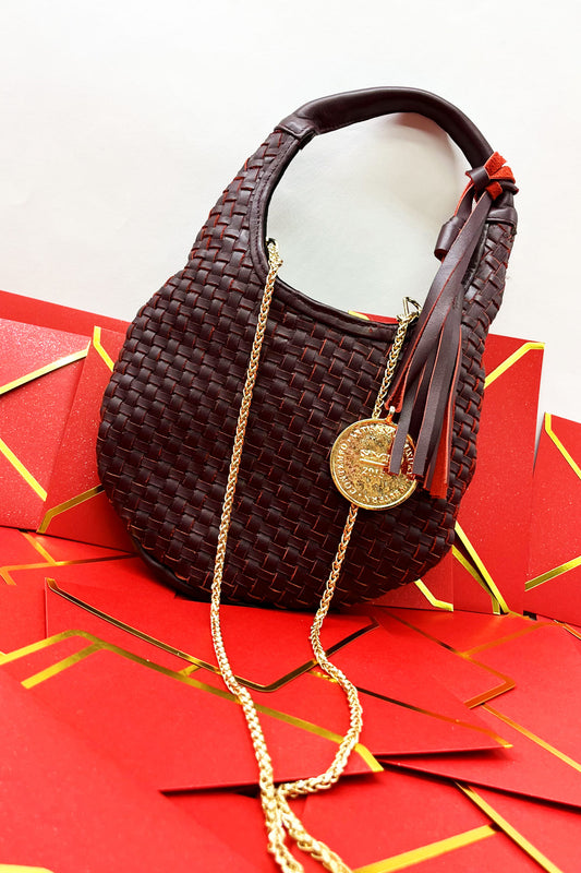 Hobo Bag Petit Tejida - Burgundy