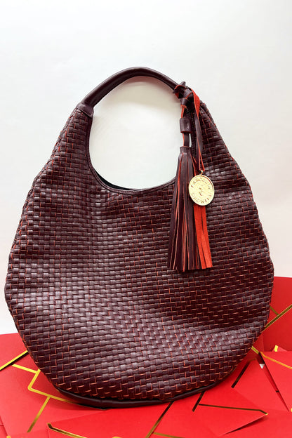 Hobo Bag Tejida - Burgundy