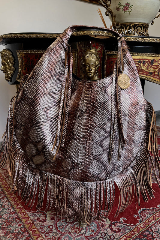 Hobo Bag Snake- Ocre/Rose Gold Barbas