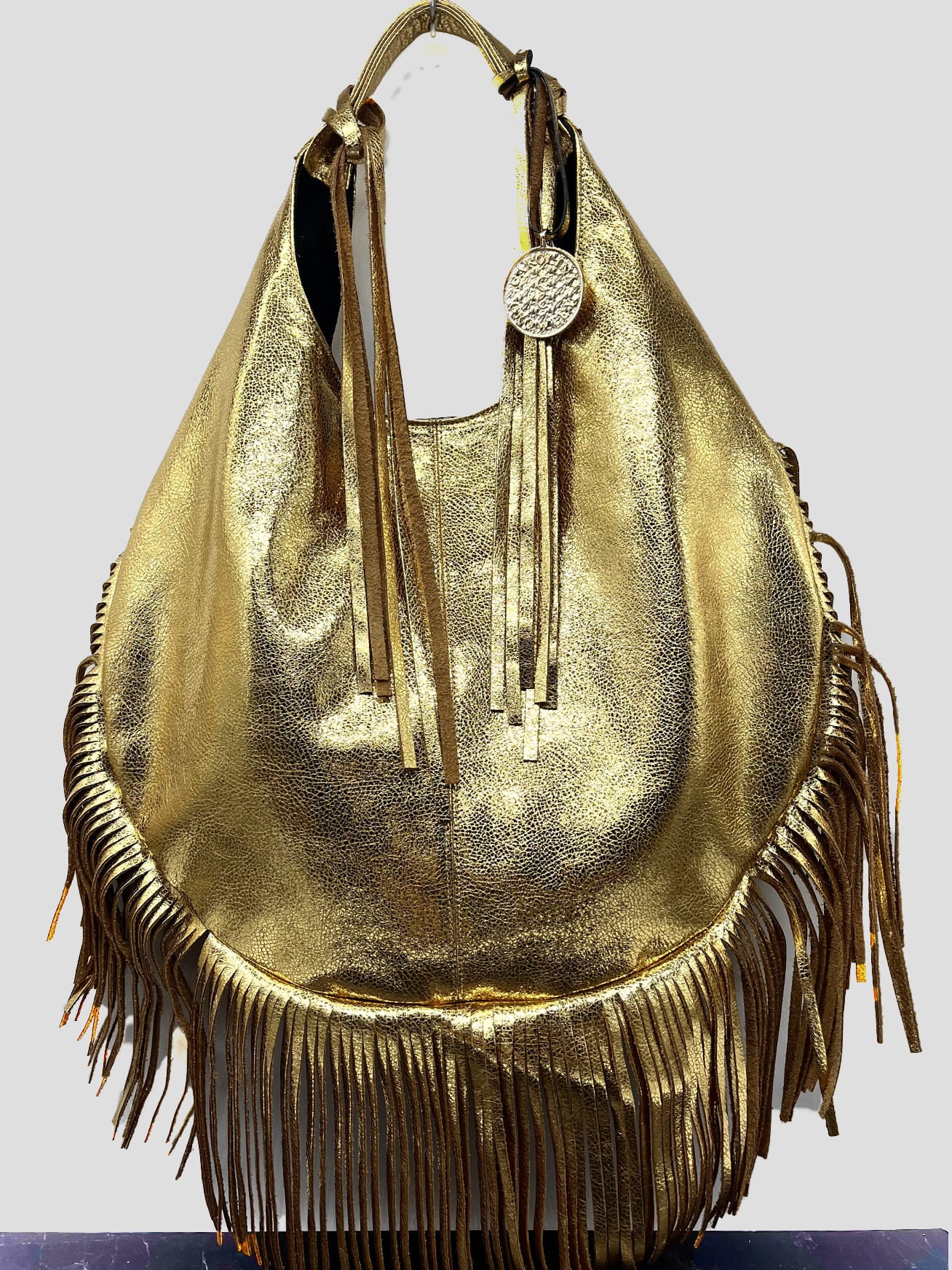 Hobo Bag Metálica - Oro Barbas