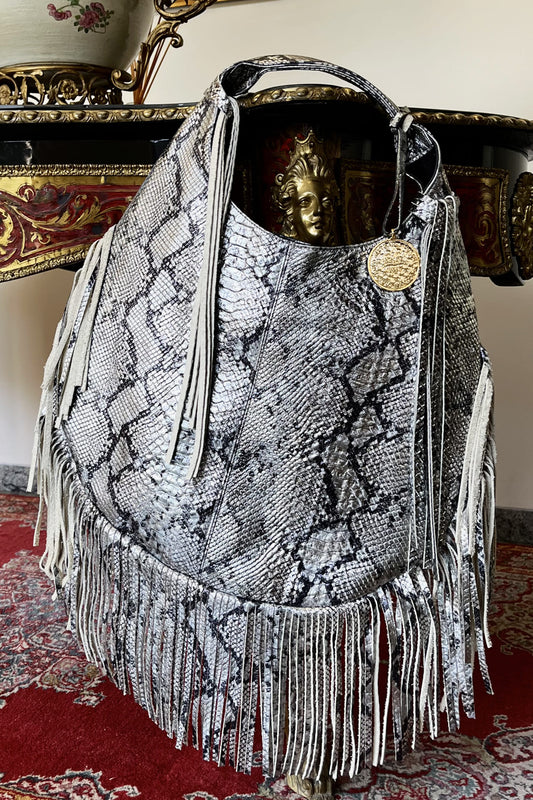 Hobo Bag Snake-  Plata Barbas