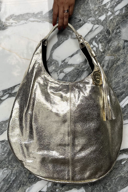 Hobo Bag Metálica - Platino