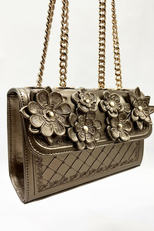 Viena Crossbody  - Flores 3D Seda