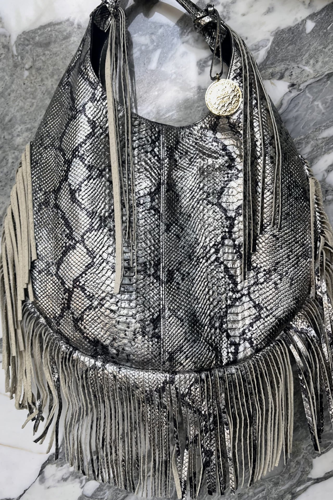 Hobo Bag Snake-  Plata Barbas