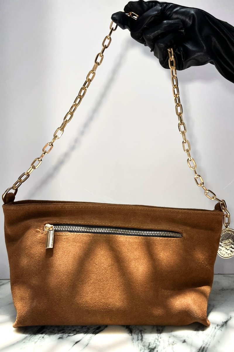 Urban Crossbody - Gamuza Camel - Carolina Crowley Collection