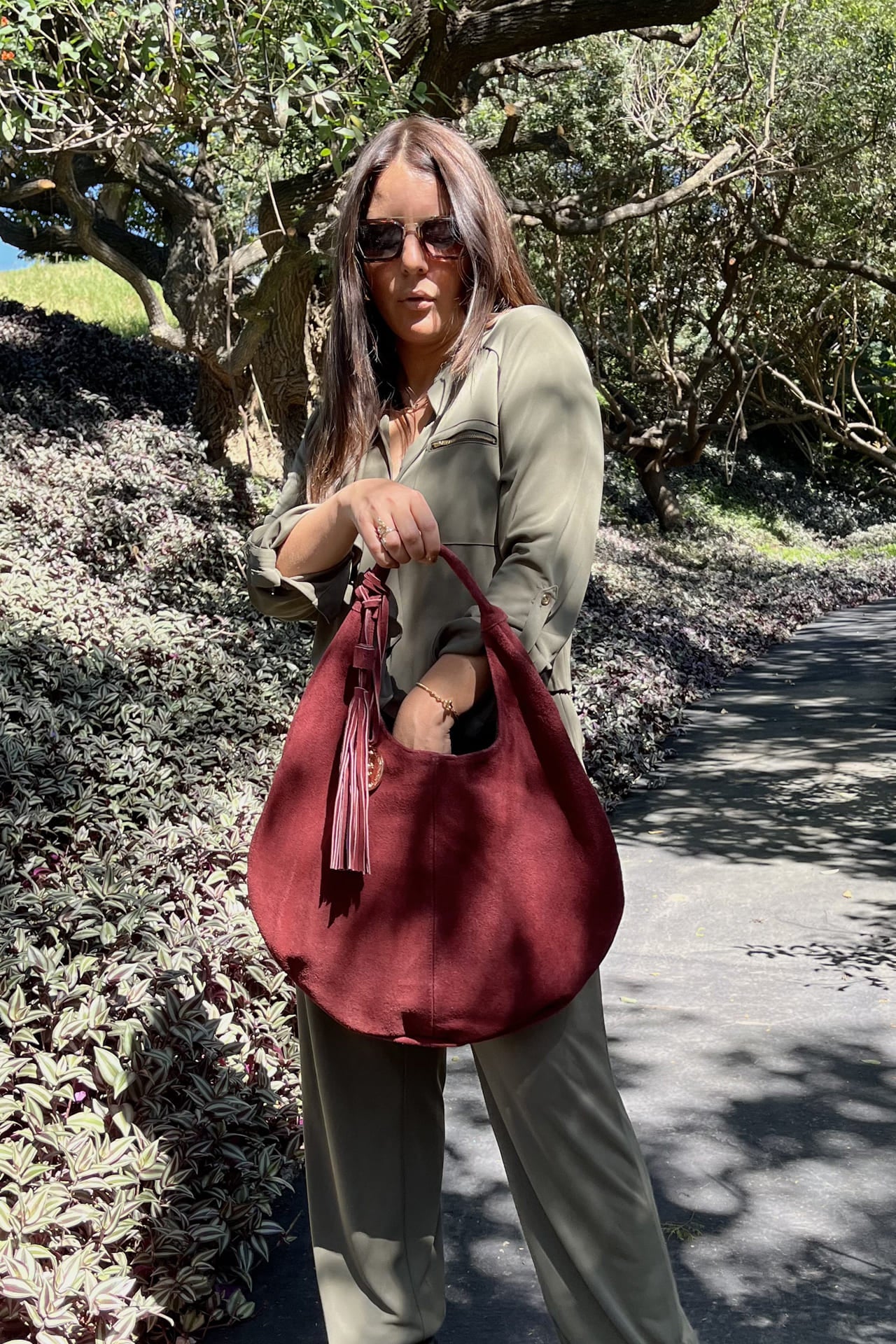 Hobo Bag Gamuza - Vino