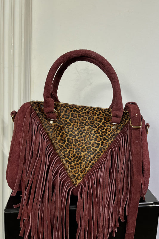 Luxury Bag - Vino/Cheetah Barbas